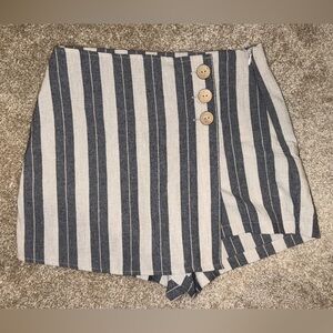 Pull & Bear Pinstripped Blue & White Skort, Small